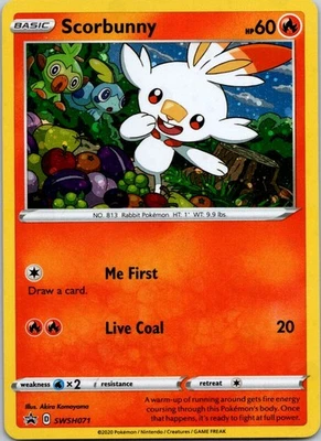 Black Star Promo Scorbunny SWSH071 Promo SWSH: Sword & Shield Promo Cards - Image 1 of 2