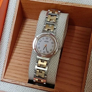 Hermes Uhr Clipper Batterieoptik in normalem funktionierendem Zustand / Damen - Bild 1 von 6