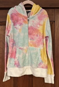 Polo Ralph Lauren Hoodie Mädchen Gr. M 8-10 Batik Frottee Kapuzenpullover Cover Up - Bild 1 von 12