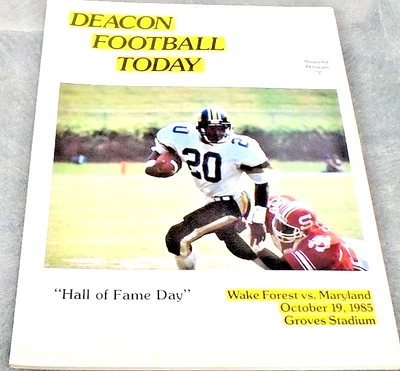 1985 OFFICIAL NCAA COLLEGE FOOTBALL PROGRAM MARYLAND VS WAKE FOREST VERY RARE - Image 1 of 4