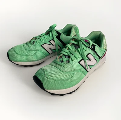 Новый баланс женщин WL574ASE неоновые зеленый и белый модные кроссовки обувь размер 8 США - Изображение 1 из 4