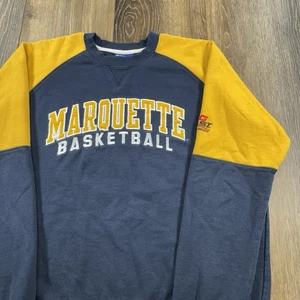 Marquette Golden Eagles Sweatshirt Mens L Blue Yellow University Basketball Team - Picture 1 of 12