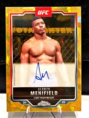 2025 Topps Chrome Sapphire UFC Alonzo Menifield Gold Auto /50 - Image 1 of 3