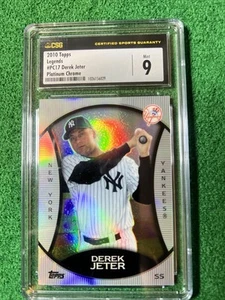 Topps Chrome Refractor Derek Jeter 2010 Salón de la fama #PC17 Yankees CSG Calificado 9 - Imagen 1 de 5