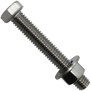 1/2" x 5" - 304-STAINLESS Steel Bolts, Nuts & WASHERS - 18-8 HEX Head Bolt - ... - Foto 1 di 5