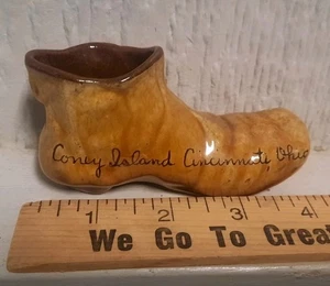 Vintage Souvenir Porzellan Schuh Zahnstocher Halter Coney Island Cincinnati Ohio  - Bild 1 von 7