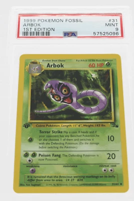 PSA 9 MINT 1999 Pokémon Fossil #31 Arbok 1st Edition !!! - Image 1 of 4