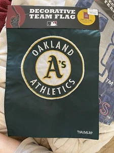 Oakland Athletics Evergreen APPLIQUE Nylon Garden Flag 12.5” x 18” MLB - Picture 1 of 3