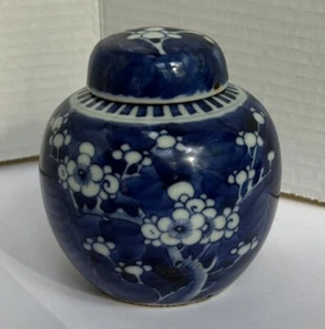 Chinese blue & white ginger jar in Prunus blossom design - Picture 1 of 18