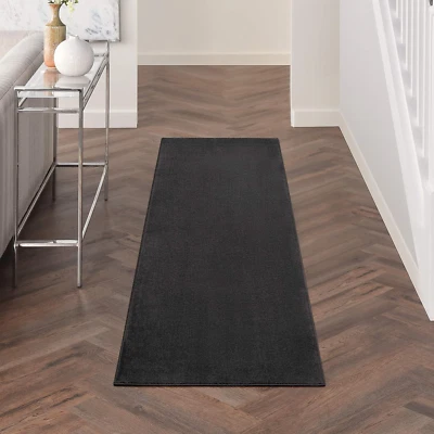 Essentials Indoor/Outdoor Black 2'2" X 7'6" Area Rug, Easy Cleaning, Non Sheddin - Image 1 of 4