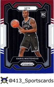 2023-24 Prizm Dariq Whitehead Rookie Card RC Red White & Blue Prizm Nets #175 - Picture 1 of 2