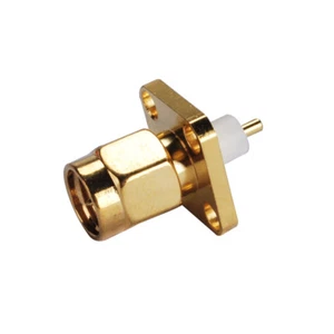 5pcs SMA male 4 hole panel Plug extended dielectric solder post RF Connector - Picture 1 of 4