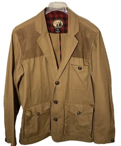 WOOLRICH Sportsman Canvas/Suede Yellowstone Style Hunting Shooting Jacket-Mens L - Picture 1 of 10