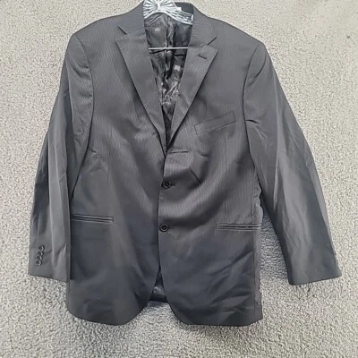 Murano мужской костюм куртка Blazer Sport пальто 44R 2 кнопки черная полоса шерсти - Изображение 1 из 4