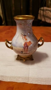 Authentische antike Kolonial Miniatur Vase Sevres französisches Porzellan 1860-1890 Hand - Bild 1 von 6