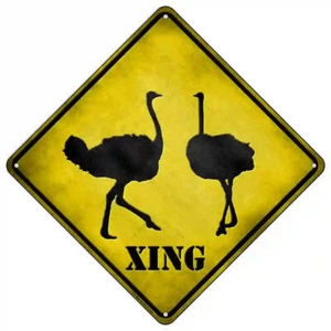 Letrero de metal diamante Ostrich Crossing 16,5" X 16,5" - Imagen 1 de 1