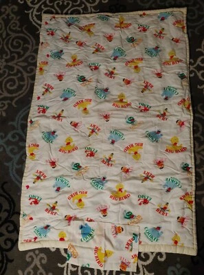 Vintage Sesame Street Baby Blanket w/Pillow Case 40"x60 Elmo Cookie Bert Bird - Image 1 of 4