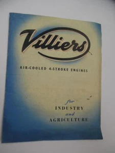 c.1949 VILLIERS Air-Cooled Engine Catalog Brochure Mark 10 20 25 British Vintage - Picture 1 of 4