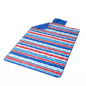 Outdoor Blanket 50” x 70” Picnic Beach Lawn Sports Red White Blue Mainstays NEW - Picture 1 of 7
