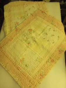 COUNTRY COTTAGE SET/6 Lot GARDEN OF CHIC & SHABBY ROSES QUILTED FABRIC PLACEMATS - Picture 1 of 6