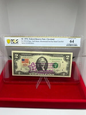 1976 2 Dollar Bicentennial Federal Reserve Note Cleveland PCGS MS 64 - Image 1 of 2