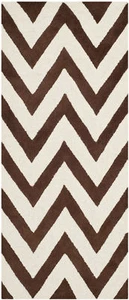 Safavieh Cambridge DARK BROWN / IVORY Wool Runner 2' 6 x 6' - CAM139H-26 - Picture 1 of 2