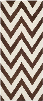 Safavieh Cambridge DARK BROWN / IVORY Wool Runner 2' 6 x 6' - CAM139H-26 - Image 1 of 2