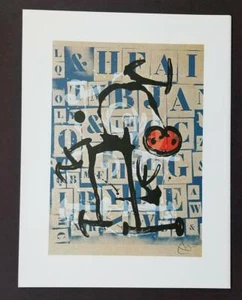 Joan Miro "Educated" (Red)  Mounted offset  Lithograph Limited ed 1972 - Picture 1 of 3