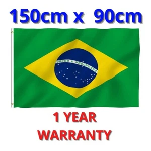 Large Brazilian Brazil Flag Pride Heavy Duty Outdoor 90cm x 150cm Banner - Picture 1 of 8