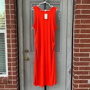 A New Day Women Knitted Maxi Red Dress Size 2X - Picture 1 of 4