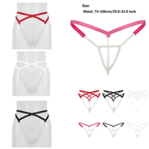 Mujeres Sexy Perlas Cuerda G Tangas Ropa Interior T Espalda Masaje Cadena Bikini Calzoncillos - Imagen 1 de 63