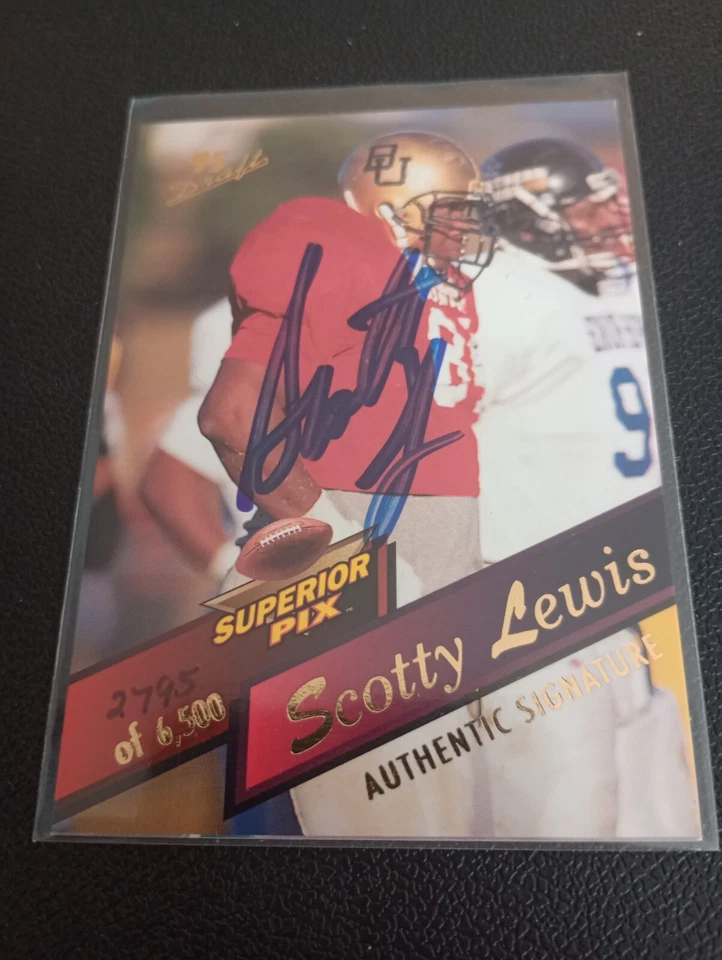 1995 Superior Pix Scotty Lewis AUTOGRAPH Baylor /6500 - Image 1 of 2