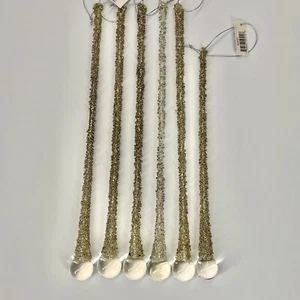 Glasperlen Gold & Silber Eiszapfen Tropfen Ornament - 6er Set - NEU 12” & 10” - Bild 1 von 6