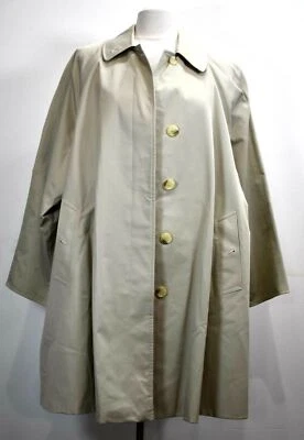 Gabardina larga vintage Burberrys para mujer color tostado con botones delantero forro a cuadros Nova 12 R Foto 1 de 4