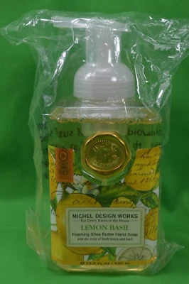 Jabón de manos espumoso de albahaca limón Michel Design Works, manteca de karité, 17,8 OZ, NUEVO Foto 1 de 3