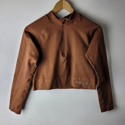 Top deportivo sin costuras corto cuello alto marrón talla L de Tala para mujer ejercicio informal Foto 1 de 4