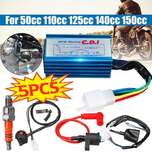5 Wiring Loom Kill Switch Coil CDI Kit Fit 50/70/110/125/140/150cc Pit Dirt Bike - Picture 1 of 11