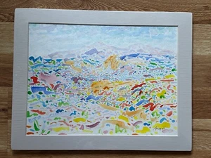 STEVE KRIEGER WATERCOLOR PAINTING SANTA FE ARTIST 1980'S MATTED 14" X 11" - Picture 1 of 3