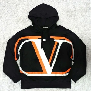 VALENTINO Valentino Front Logo Hoodie Black Size S - Picture 1 of 11