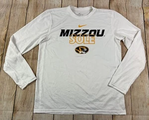 Mens Nike Dri Fit White Long Sleeve Shirt Mizzou Sole Missouri Tigers Large - Picture 1 of 5