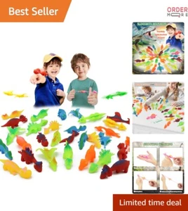 30 Pcs Dinosaur Animal Toy Set Stretchable Slingshot Rubber Kids Party - Picture 1 of 9