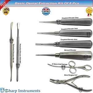 Basic Dental Tooth Extraction Instruments Kit Coupland Elevator Bone Rongeur Set - Picture 1 of 12