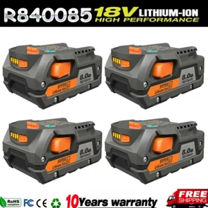 1/4PC For Ridgid R840085 8.0Ah Lithium Battery Rigid 18Volt R840087 6.0Ah Tool - Picture 1 of 30