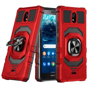 For Nokia C100 Phone Case Metal Ring Magnetic Support Kickstand Heavy Duty Cover - Picture 1 of 41