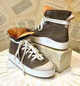Free People We The Free Saturday Sneakers High Top Nubuck Antler Gray 39/9 NEW - Picture 1 of 11