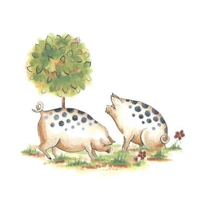 Spotted Pigs Overglaze Ceramic Decals - Picture 1 of 2