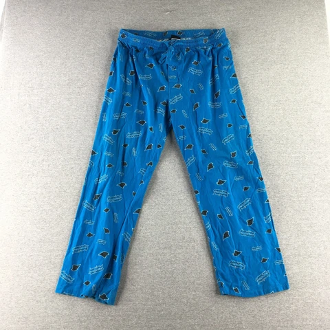 Carolina Panthers Pants Mens Large Pajama Pull On Drawstring Straight Adult Cover