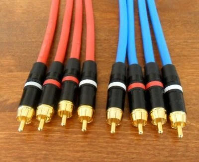 4x 0,5-6,0 Metros Cable Profesional RCA para Revox A77 B77 B710 A700 B215 H1 H11
