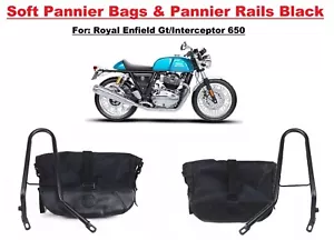 Royal Enfield Gt/Interceptor 650 "Soft Pannier Bag & Pannier Rails Black" - Bild 1 von 10