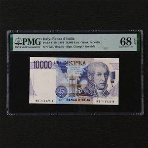 1984 Italy Banca d Italia 10000 Lire Pick#112b PMG 68 EPQ Superb Gem UNC - Picture 1 of 4